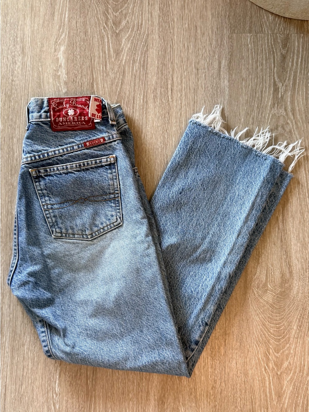 Vintage Lucky Brand Dungarees Jeans Made in USA Y2K Raw Hem